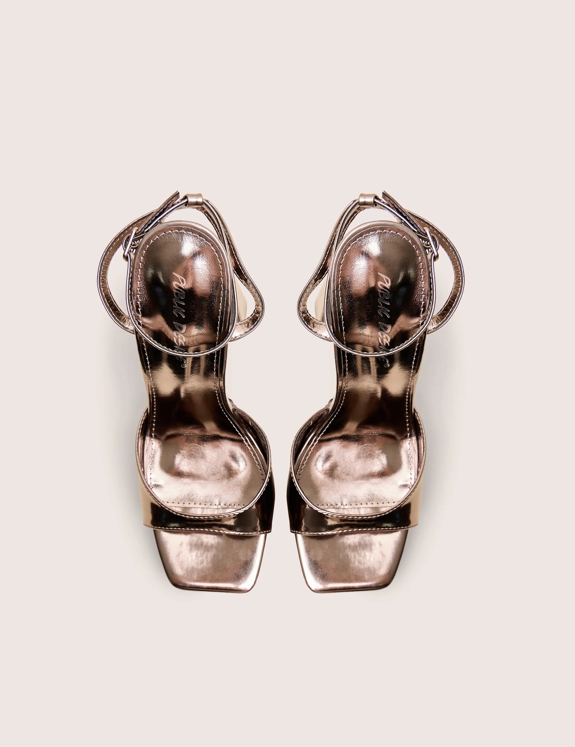 Public Desire Resist Pewter Metallic Peep Toe Barley There Platform Heels - 2