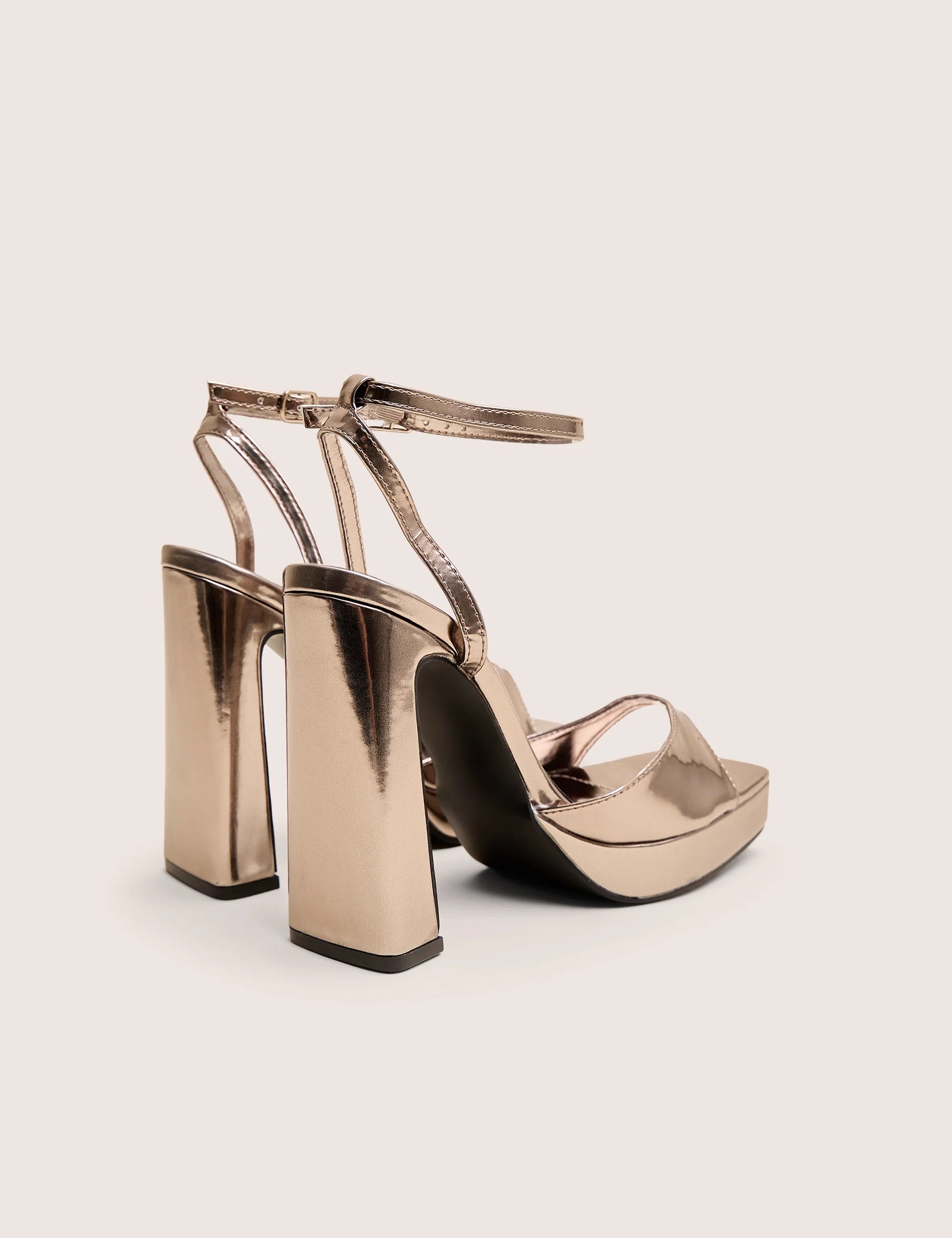 Public Desire Resist Pewter Metallic Peep Toe Barley There Platform Heels - 3