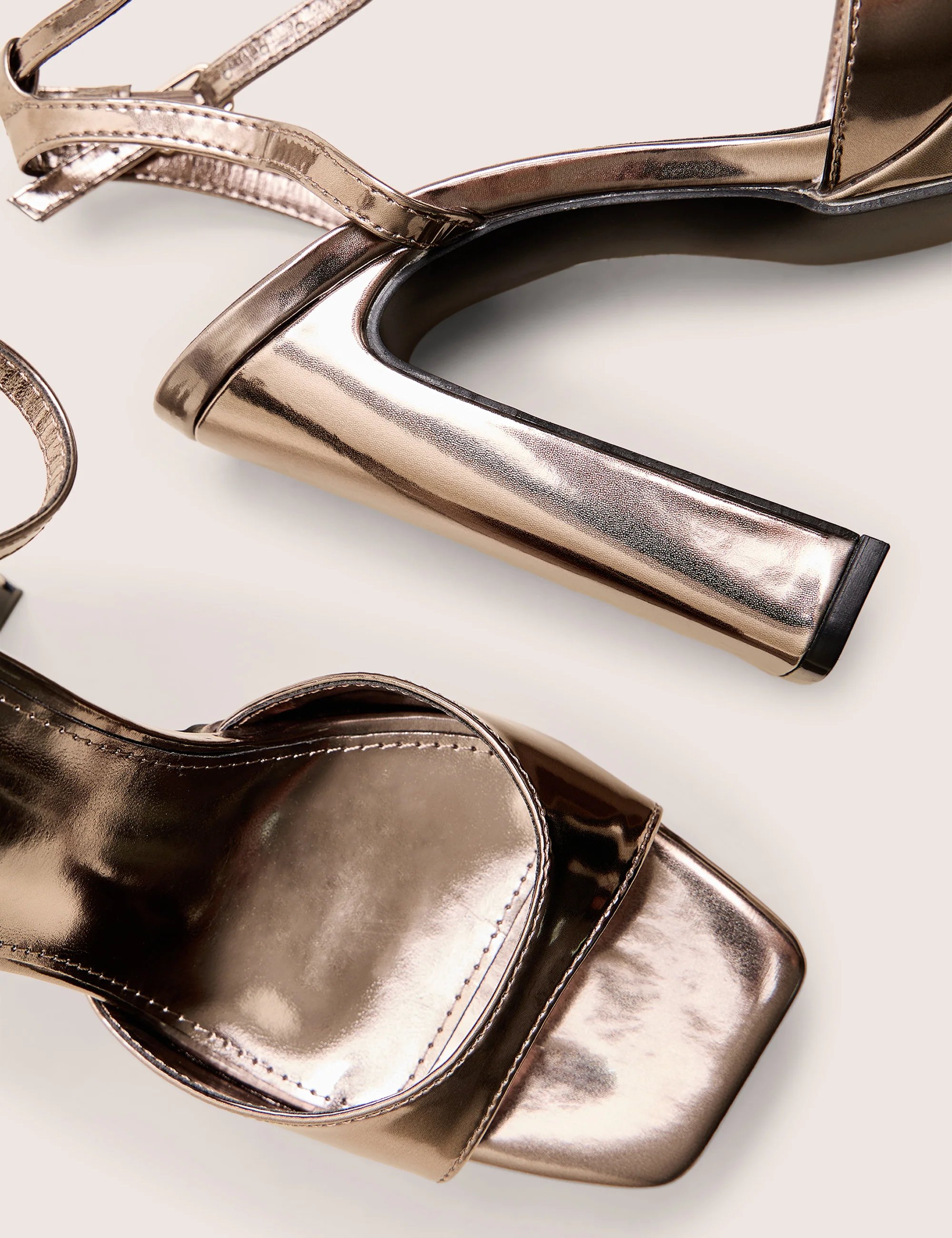 Public Desire Resist Pewter Metallic Peep Toe Barley There Platform Heels - 4