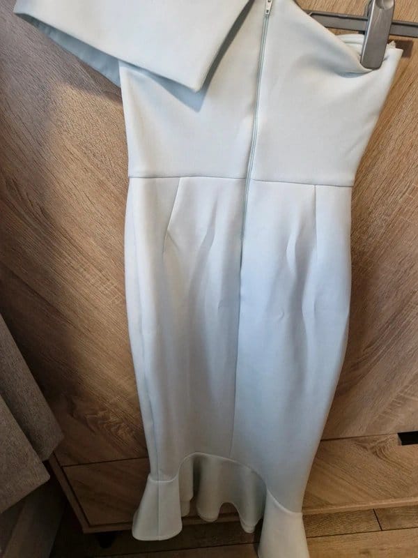 ASOS Light Blue Scuba One Shoulder Pencil Wiggle Dress Size 8