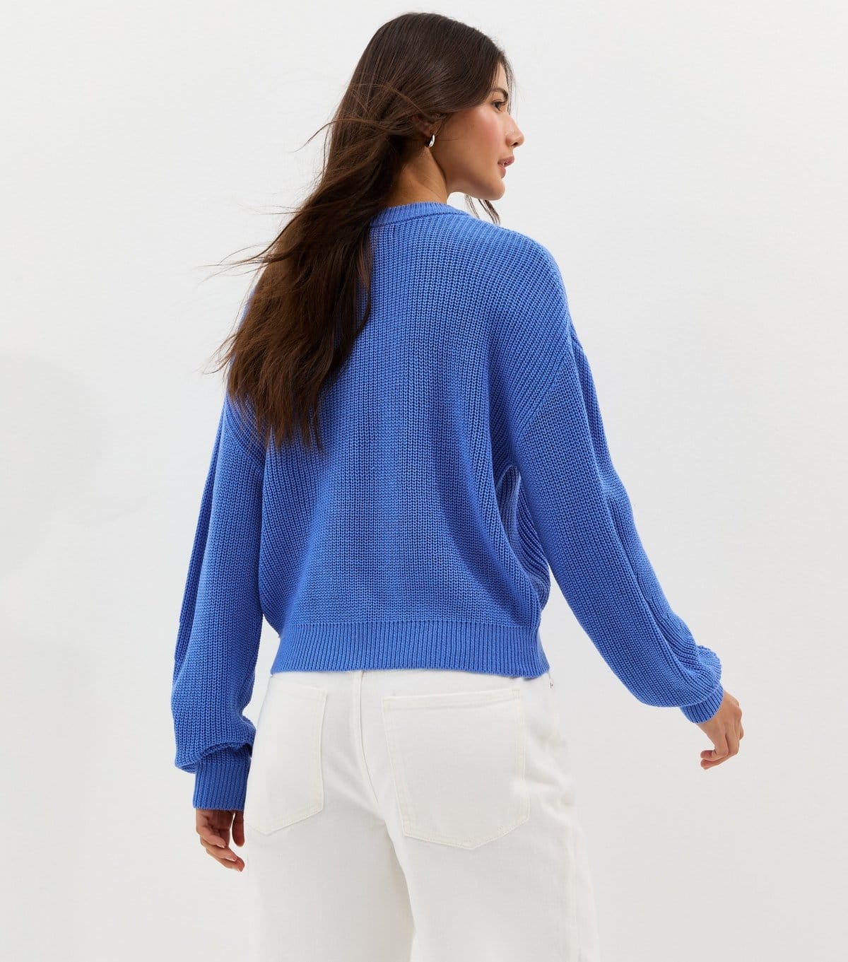 New Look Women's Blue Ribbed Crew Neck Knit Jumper New Look - 4