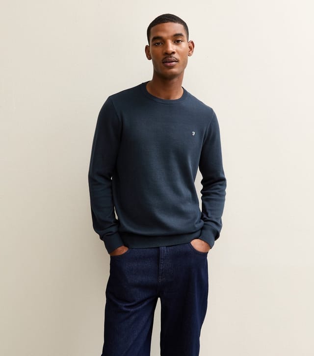 Farah Men's Slim Crew Neck Fine Knit Jumper Farah New Look - 2