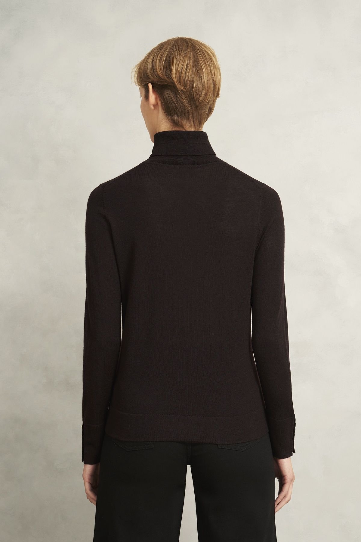 Hobbs London Hobbs London Women's Lara Rollneck Jumper in Dark Brown - 4