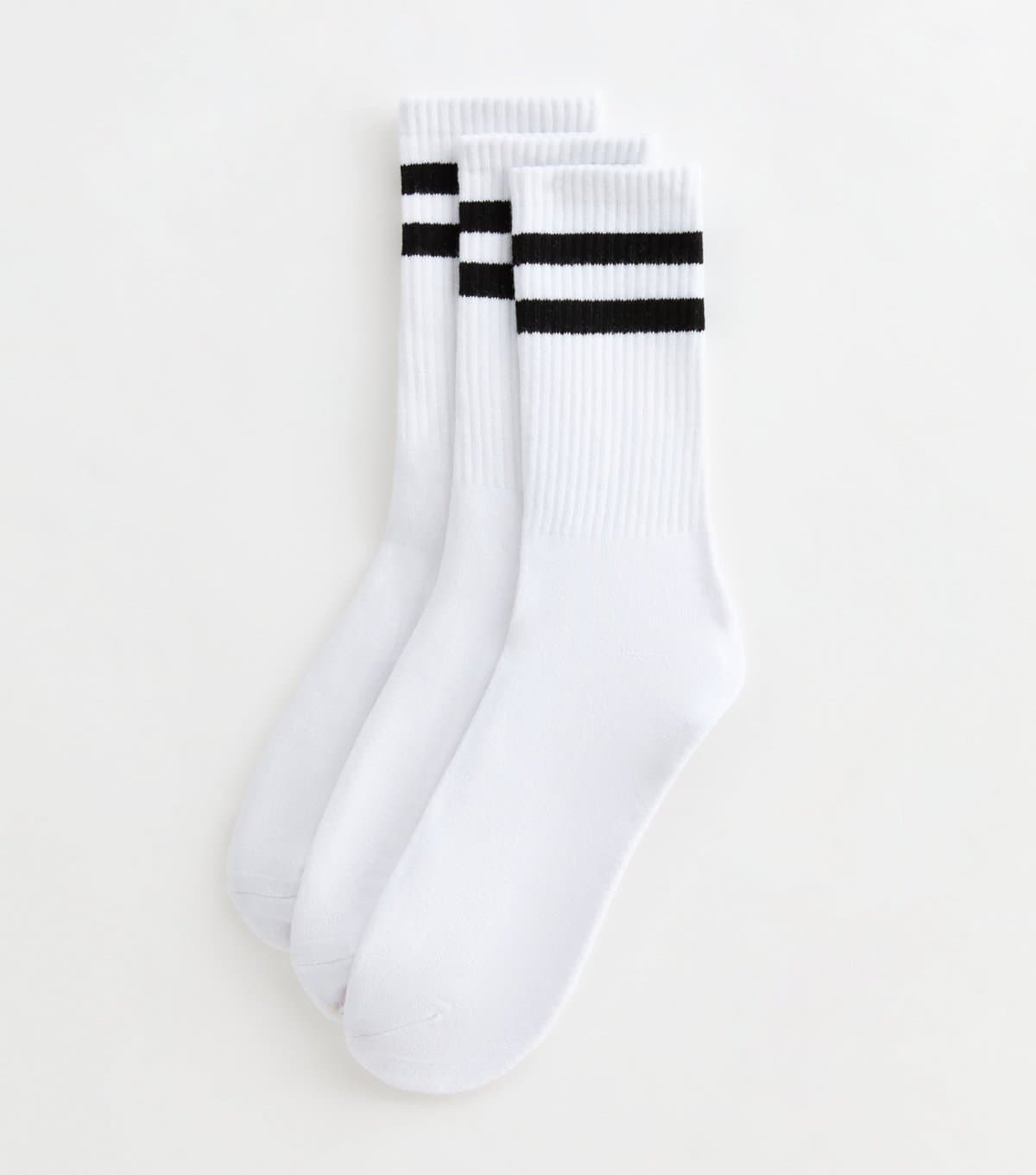 New Look Men's Mens 3 Pack Of White Stripe Socks New Look