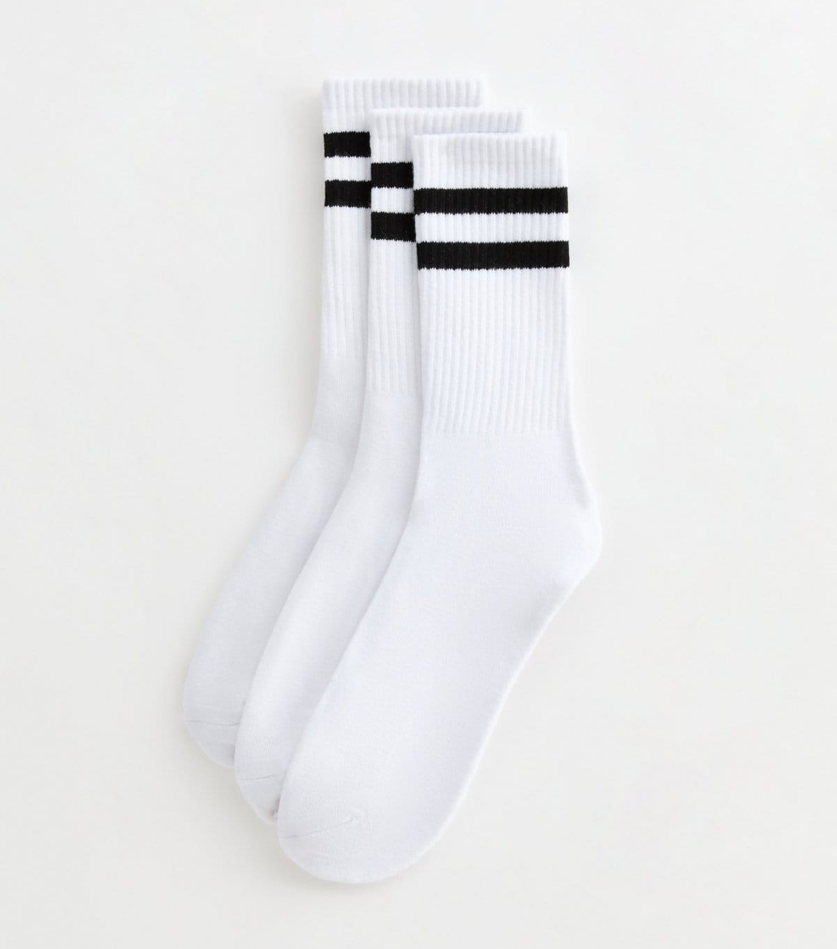 New Look Men's Mens 3 Pack Of White Stripe Socks New Look - 1