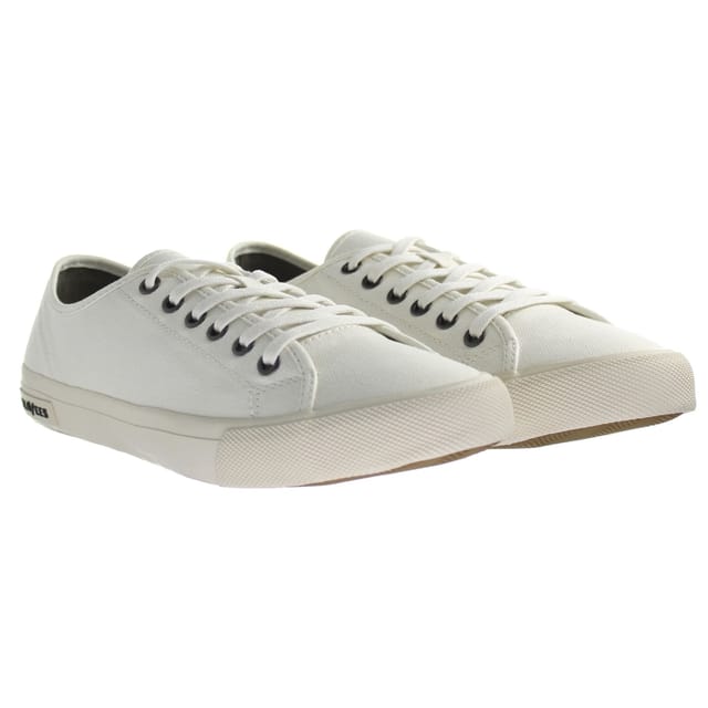 Seavees Seavees Men's Monterey Sneaker Standard White Cotton Canvas Lace-Up Trainers in Beige - 2