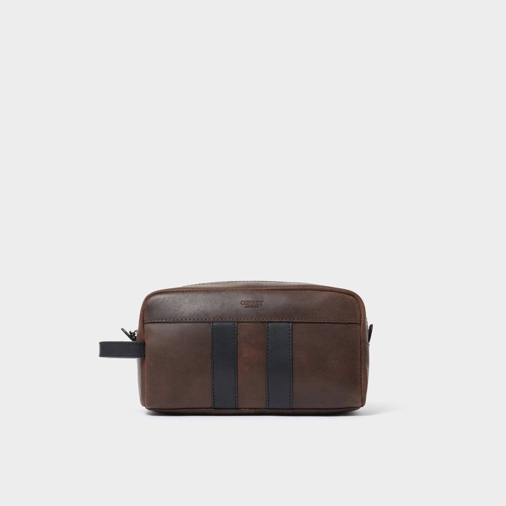 OSPREY LONDON OSPREY LONDON Men's The Jenson Leather Washbag in Brown - 1