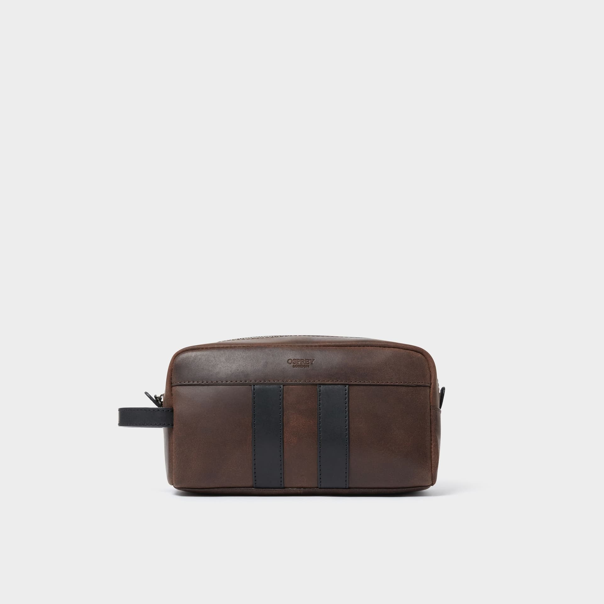 OSPREY LONDON OSPREY LONDON Men's The Jenson Leather Washbag in Brown