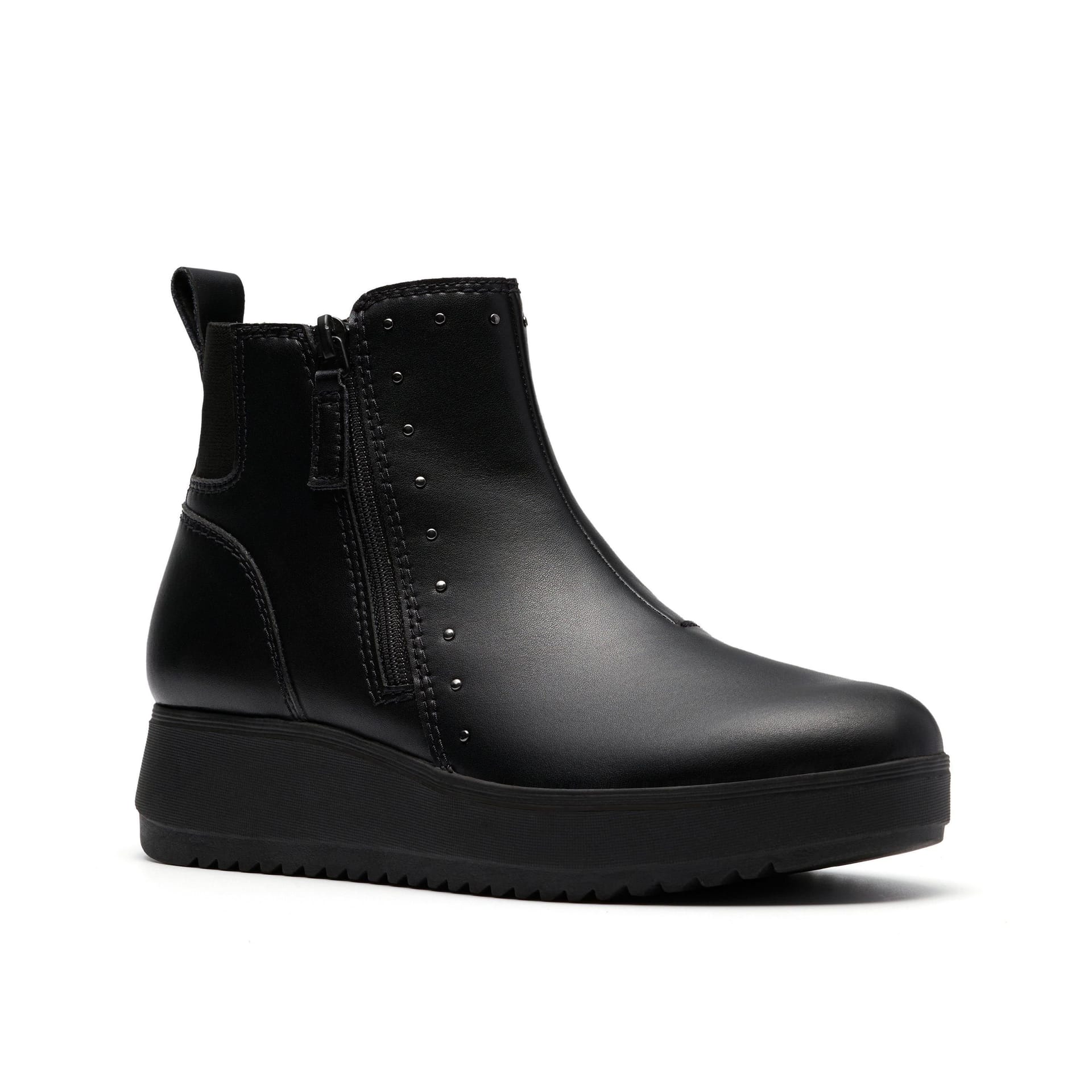 Clarks Clarks Women's Zylah Willow Black Leather Ankle Boots - 4