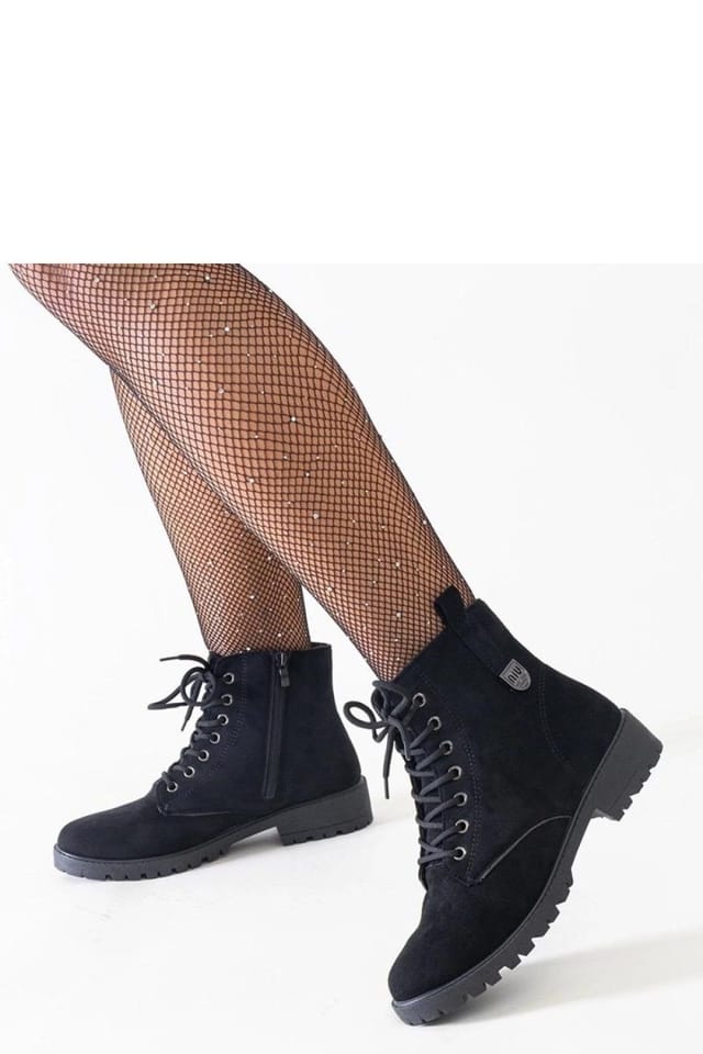Love Lace Love Lace Women's Insulated Platform Work Boots Almond Toe Ankle High Winter in Black - 2