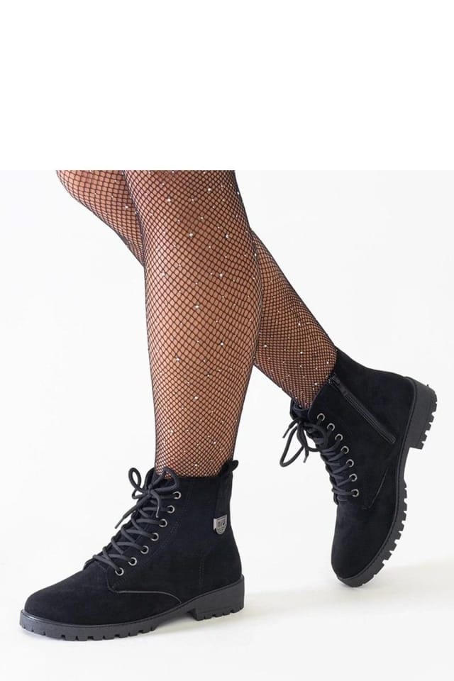 Love Lace Love Lace Women's Insulated Platform Work Boots Almond Toe Ankle High Winter in Black - 3