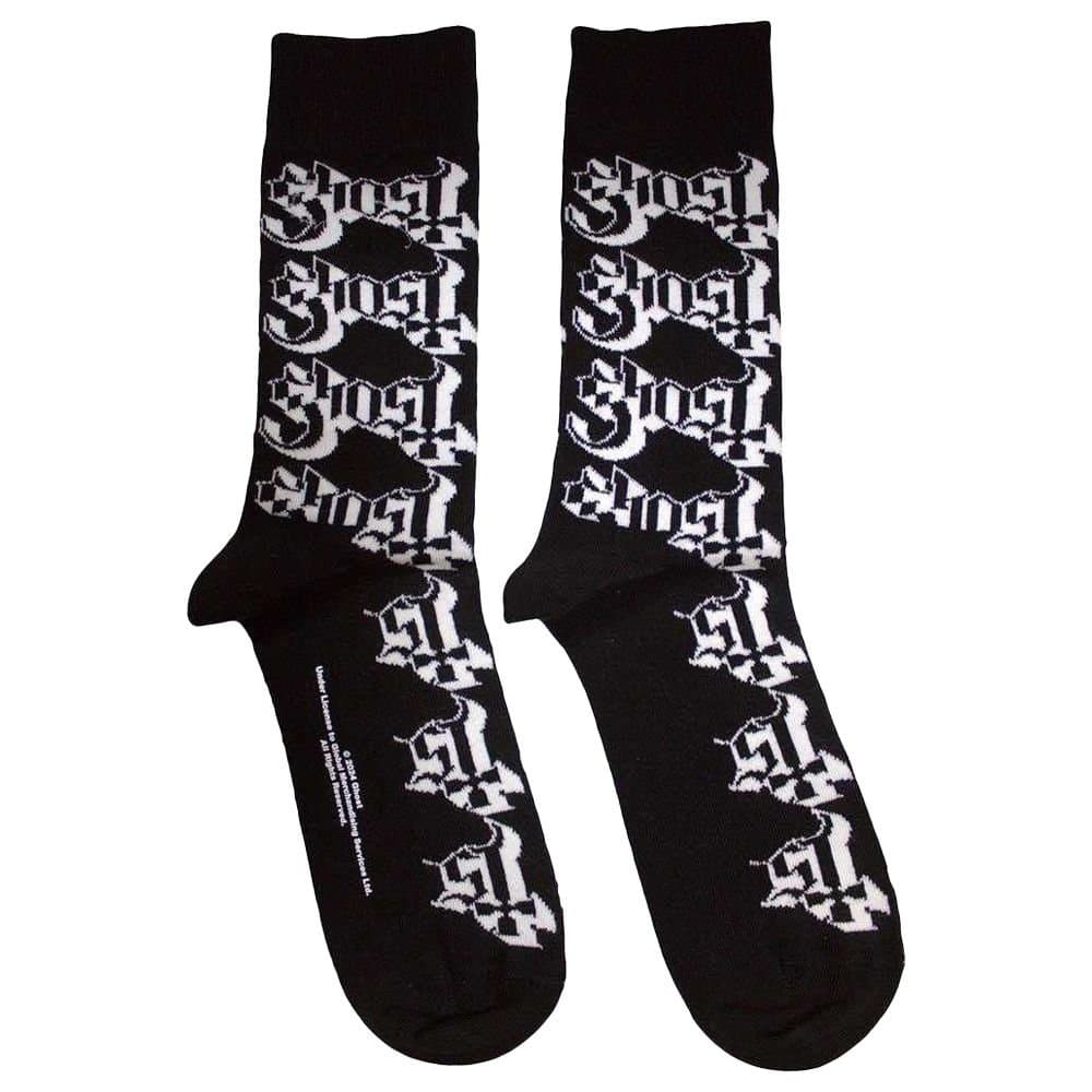 Ghost Ghost Men's Repeat Logo Ankle Socks in Black