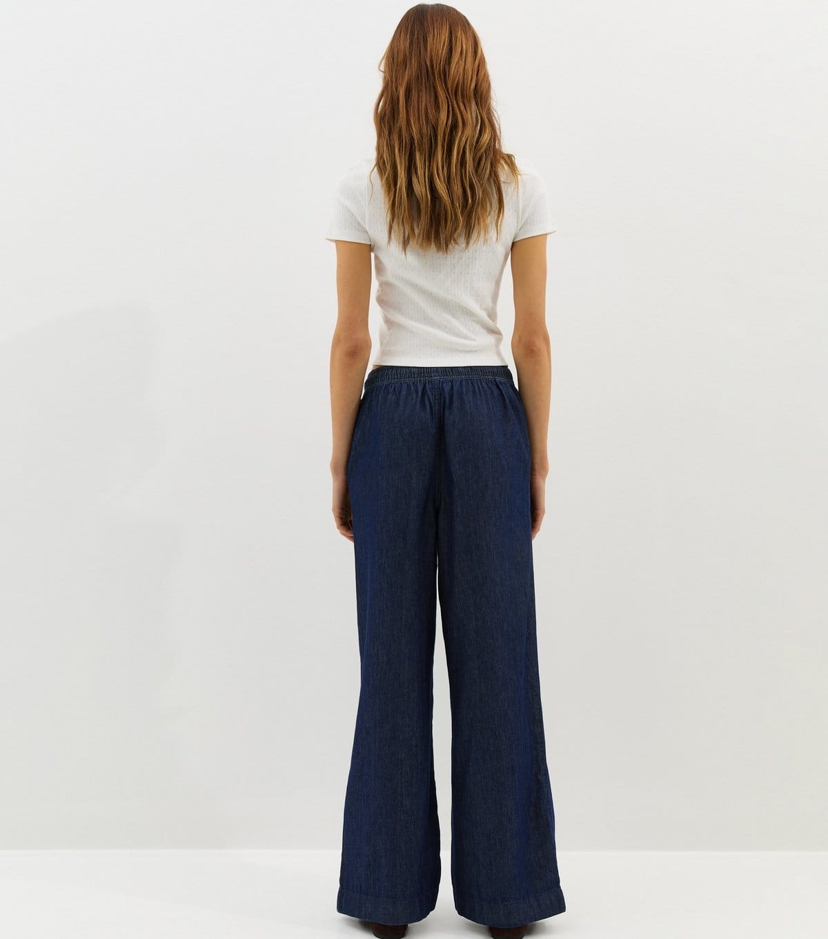 New Look Women's Indigo Wash Denim Drawstring Wide Leg Trousers New Look - 4