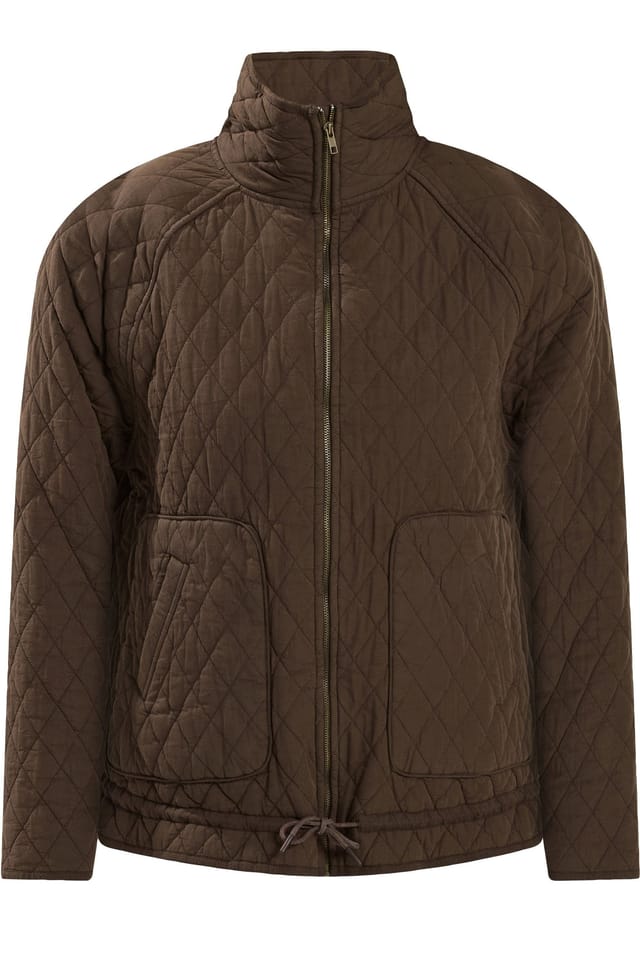 Yours Yours Women's Lightweight Quilted Jacket in Chocolate - 2