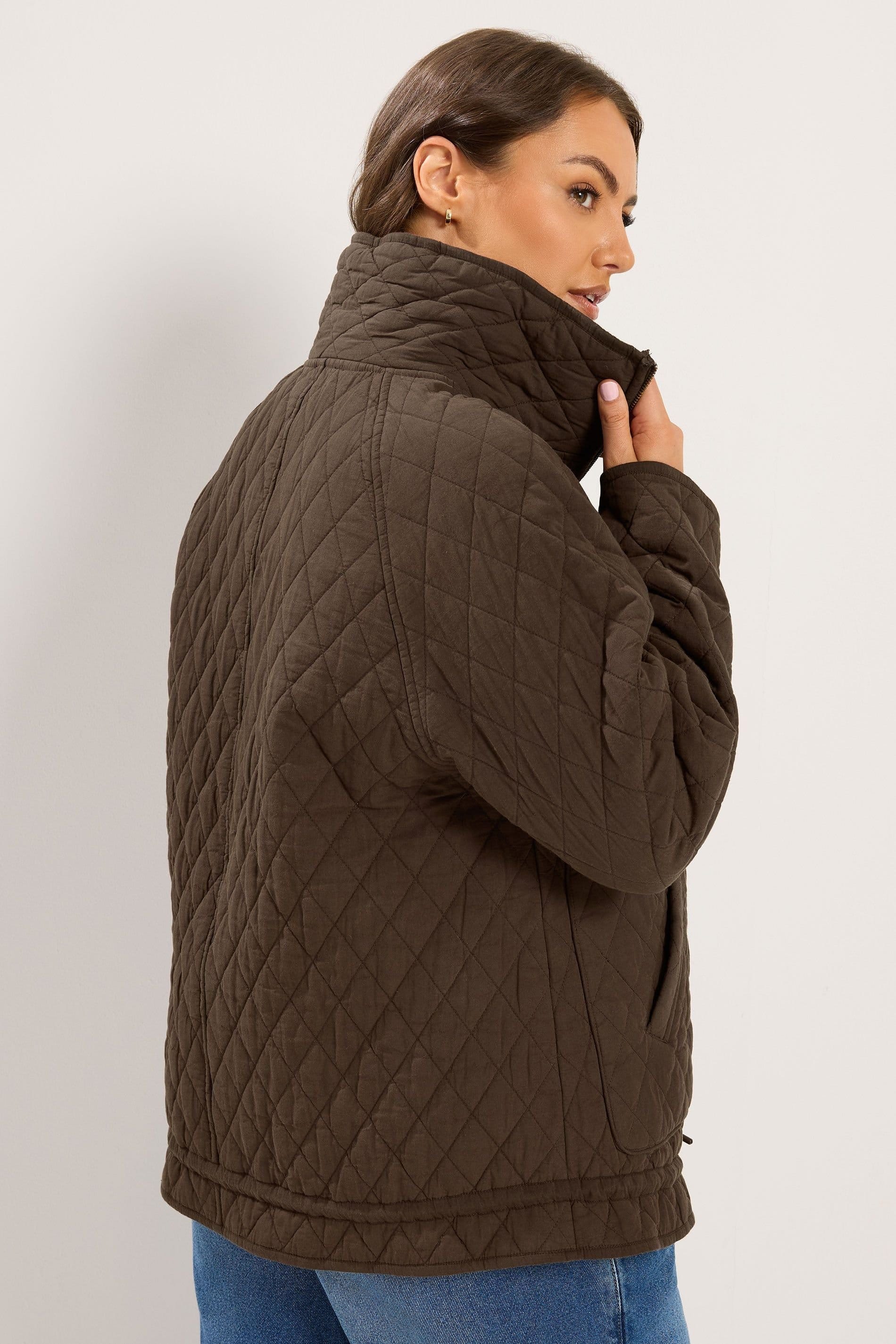 Yours Yours Women's Lightweight Quilted Jacket in Chocolate - 4
