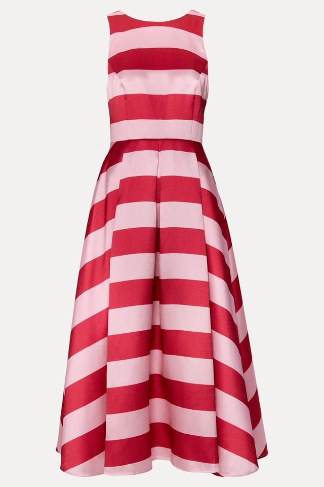 Phase Eight Phase Eight Women's Kiria Stripe Satin Midi Dress in Pink - 2