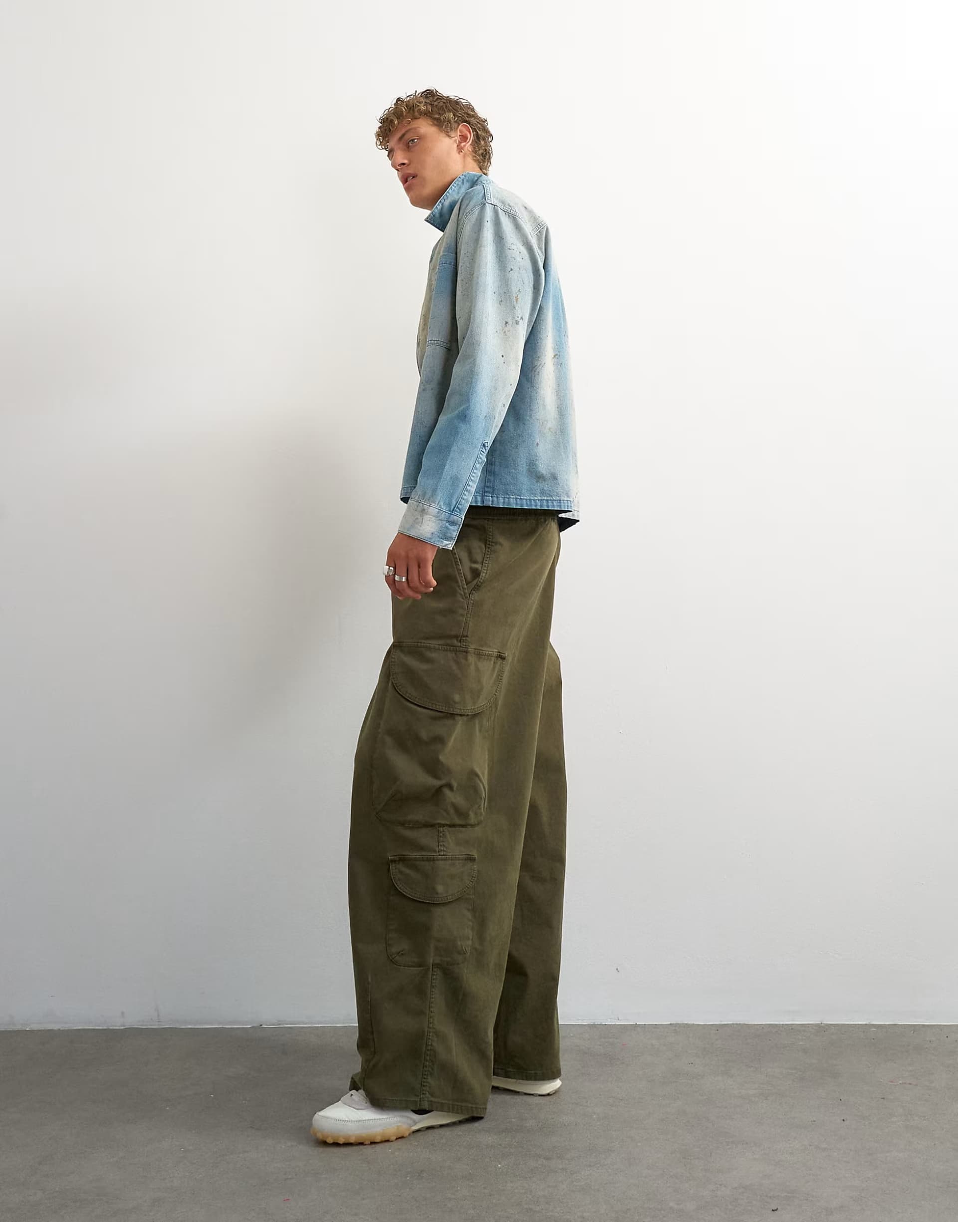 ASOS Topman balloon fit cargo trouser in khaki