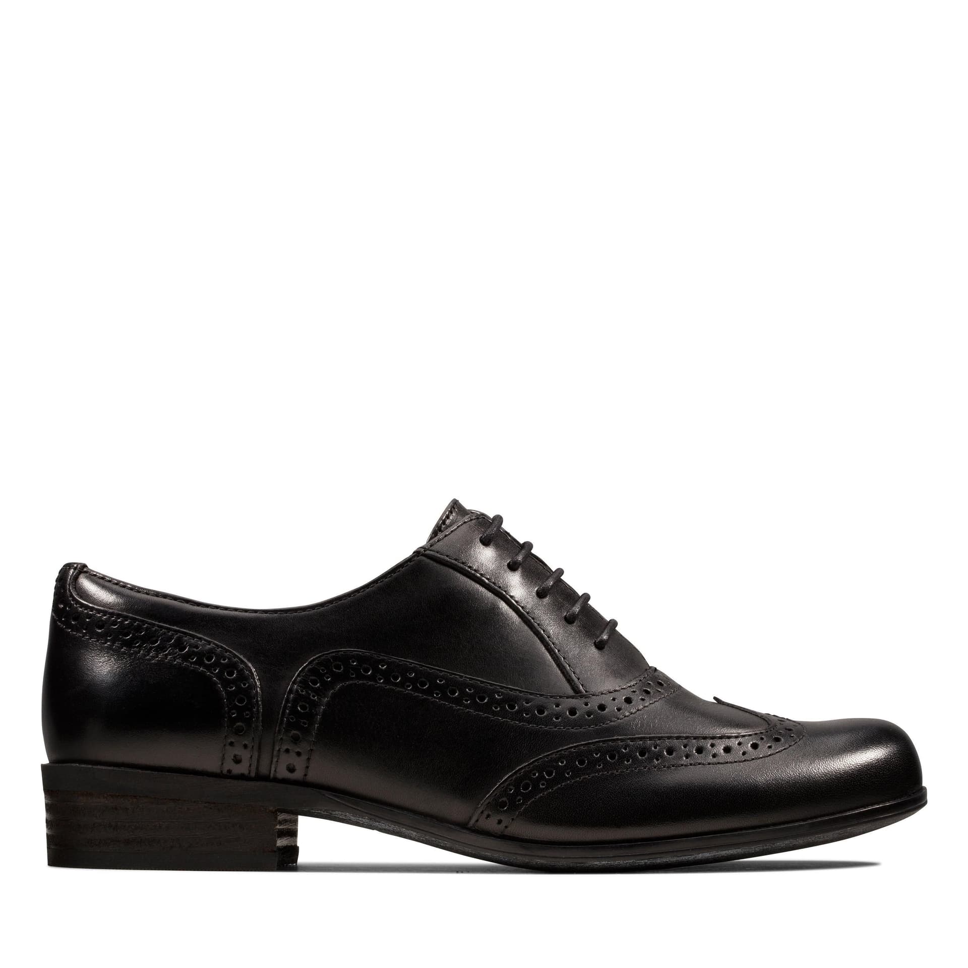 Clarks Clarks Women's Hamble Oak Black Leather Brogues, Lace Up