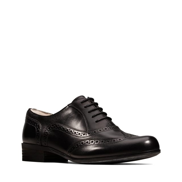 Clarks Clarks Women's Hamble Oak Black Leather Brogues, Lace Up - 2