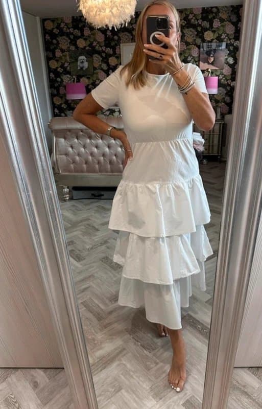 Never Fully Dressed Never Fully Dressed part T-shirt part cotton tiered dress size L