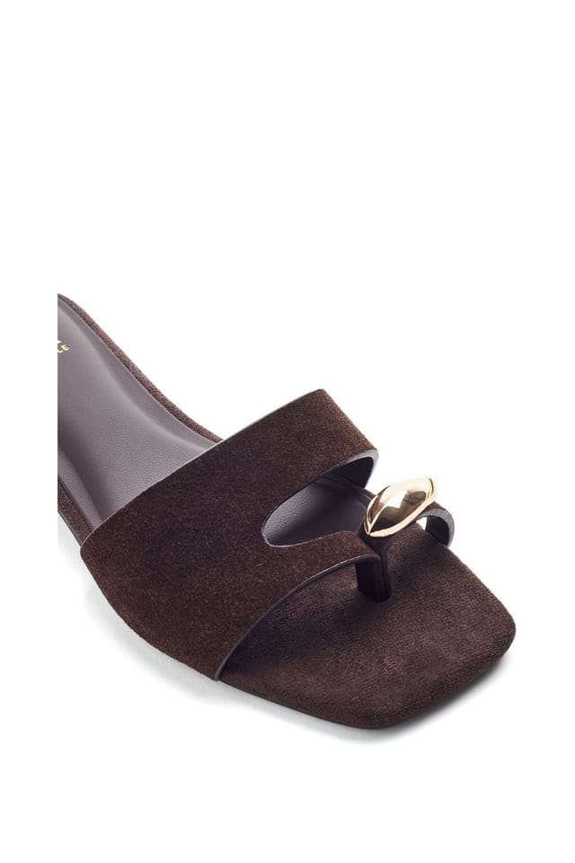 Moda In Pelle Moda In Pelle Women's 'Leera' Suede Sandals in Dark Brown - 2
