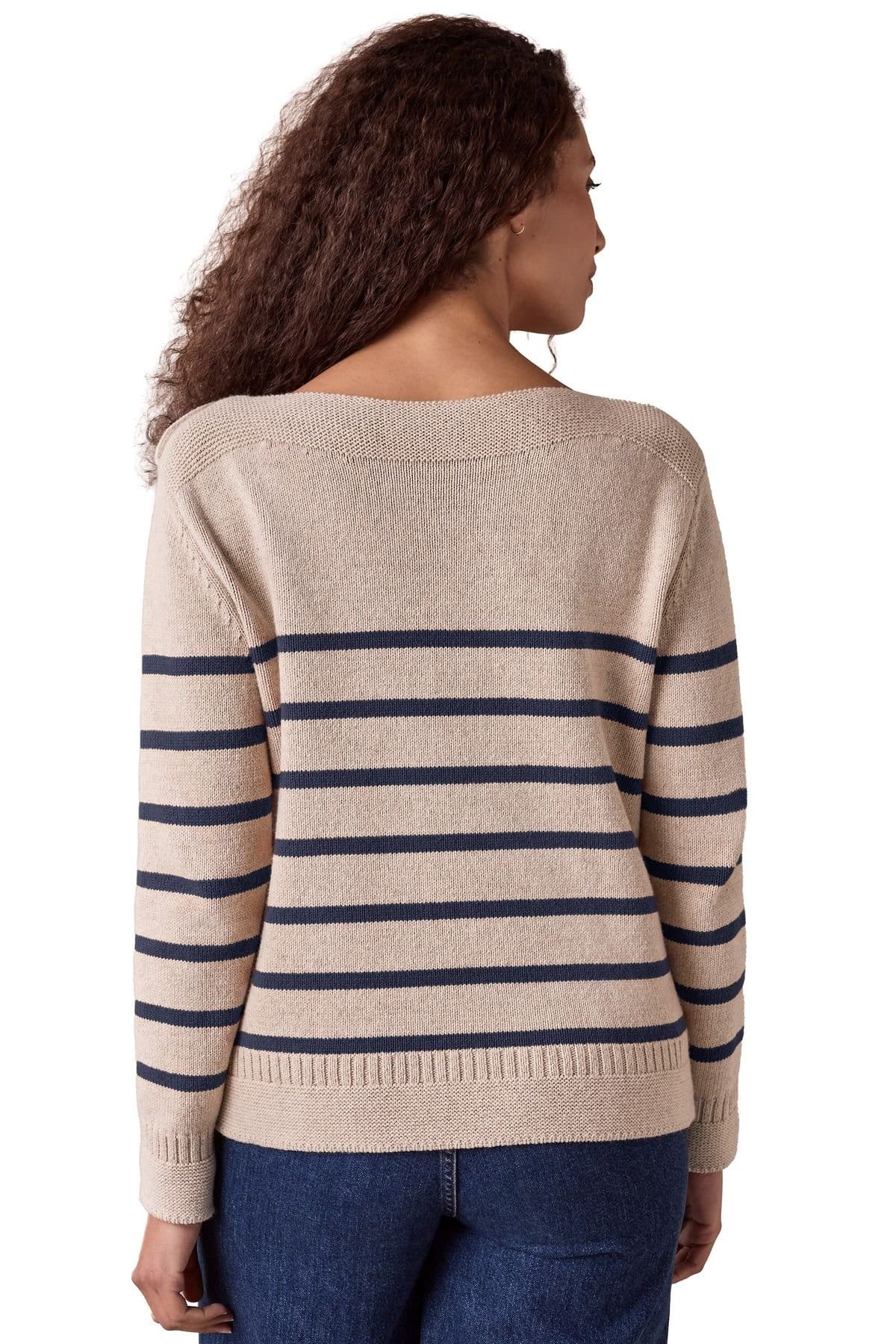 Celtic & Co Celtic & Co Women's Button Detail Gansey Sweater in Warm White - 4