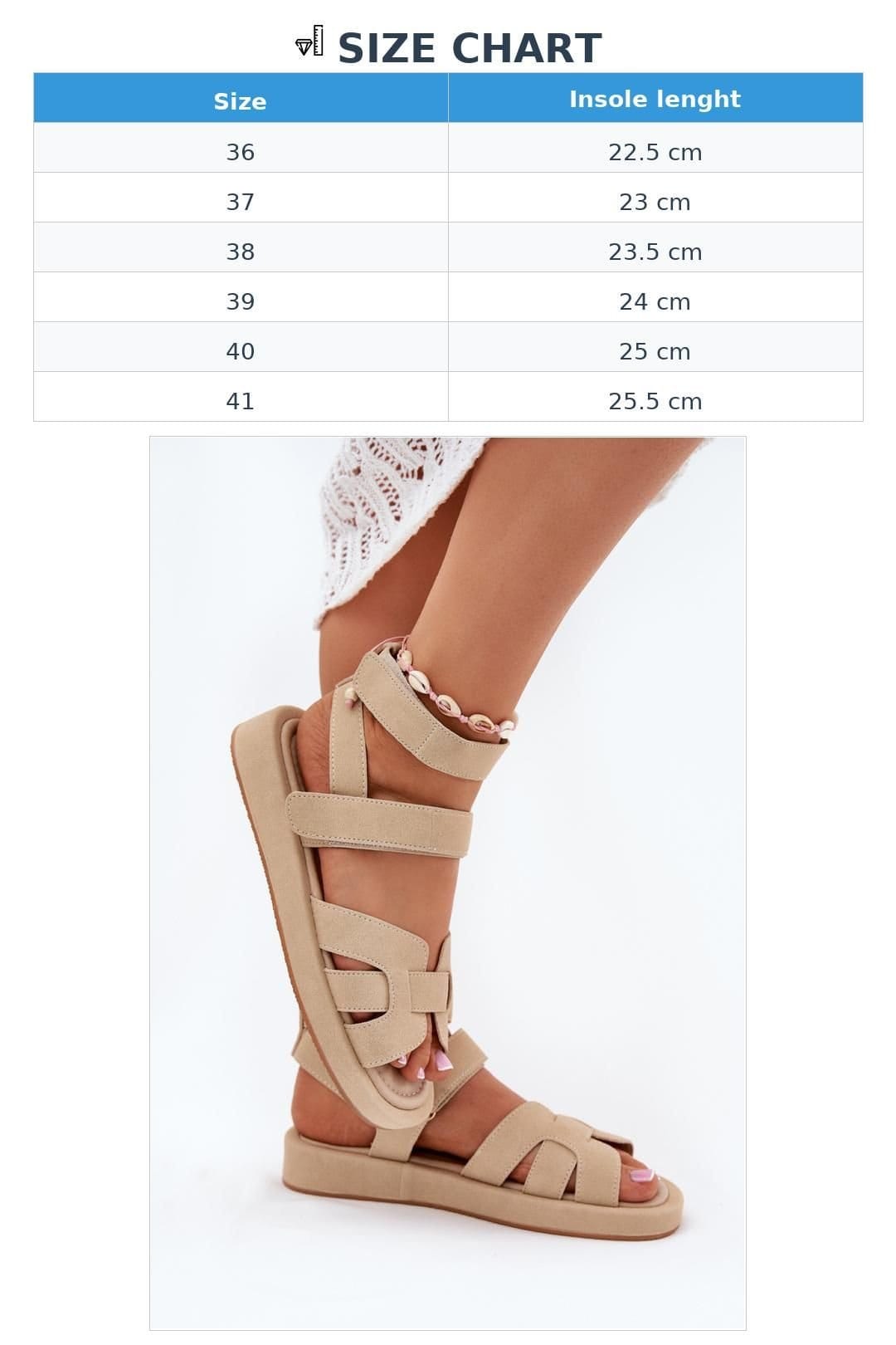 Love Lace Love Lace Women's Comfort Platform Sandals with Double Velcro Strap Daily in Beige - 4
