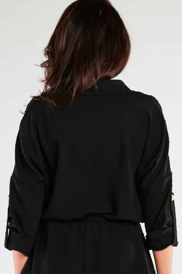 Love Lace Love Lace Women's Light Classic Shirt with Pocket & Buttons in Black - 3