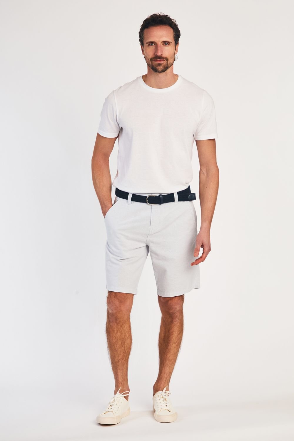 Tokyo Laundry Tokyo Laundry Men's Cotton Oxford Shorts with Belt in Blue - 3