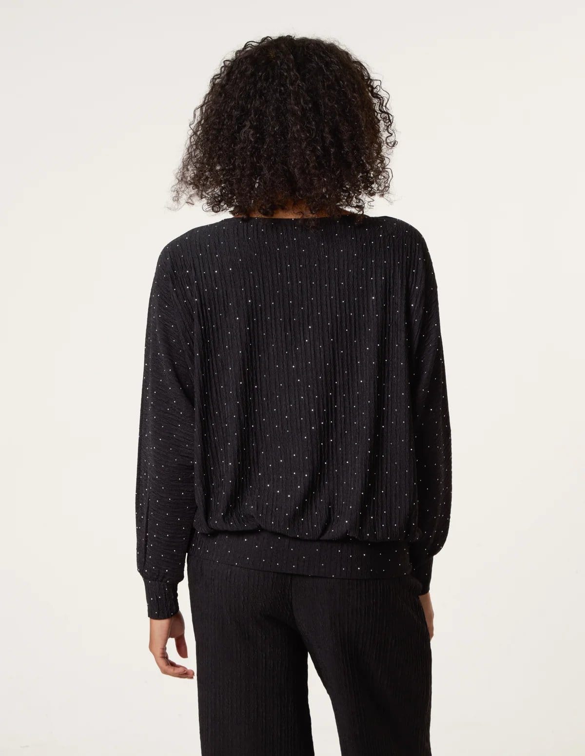 Blue Vanilla Rhinestone Batwing Top - 4