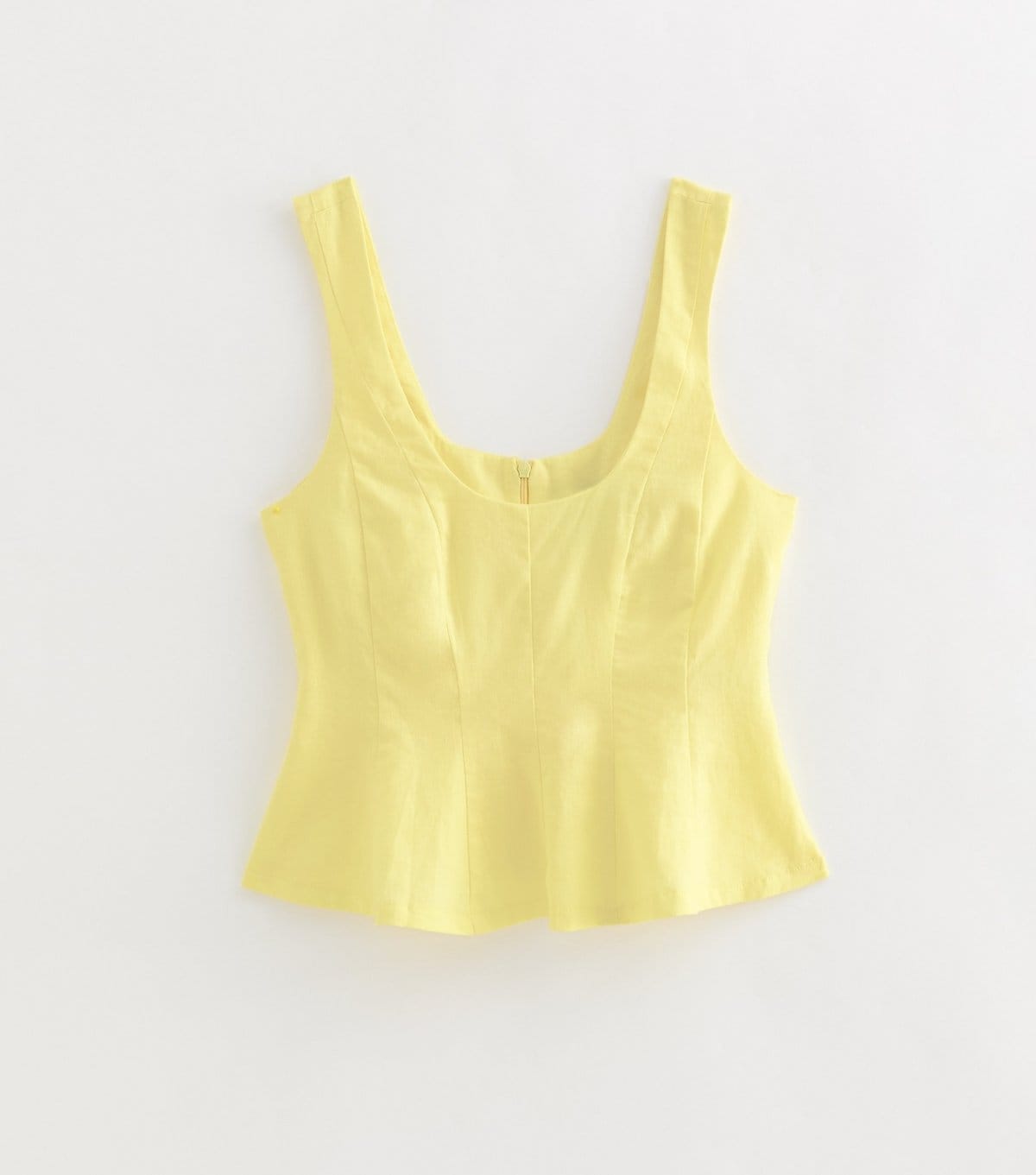 New Look Petite Light Yellow Linen-Rich Scoop Neck Top