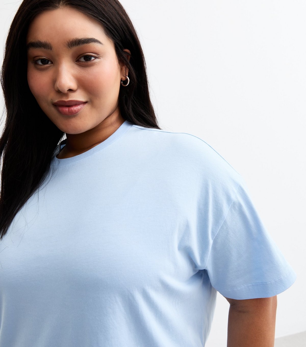 New Look Women's Plus Size Blue Boxy Short Sleeve T-Shirt Curves New Look - 2