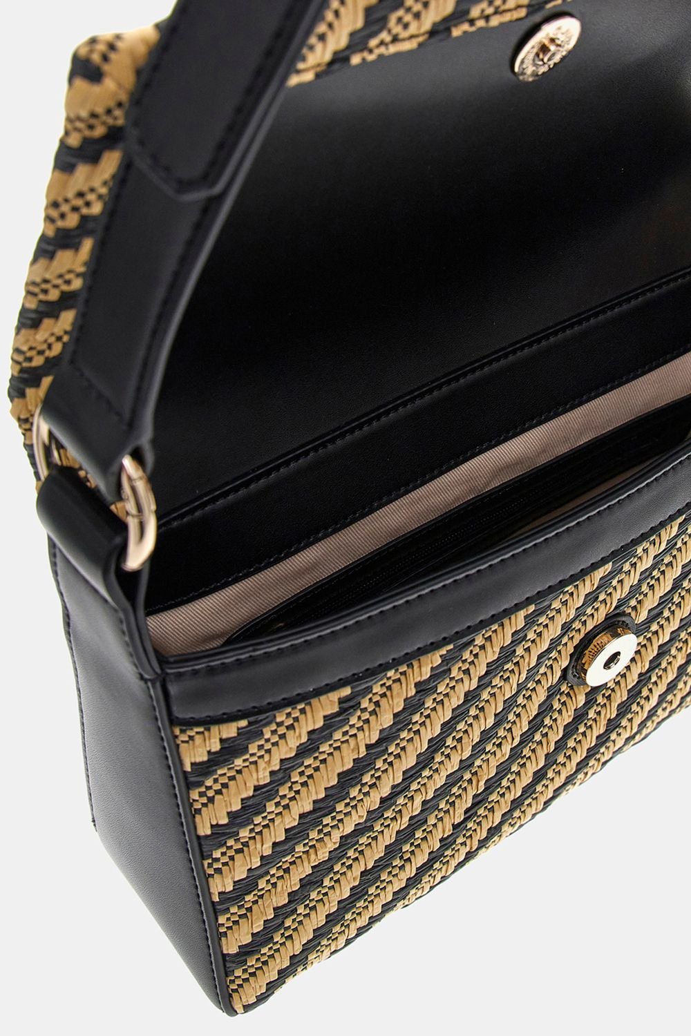 Guess Guess Women's Simona Flap Shoulder Bag Natural Black - 3