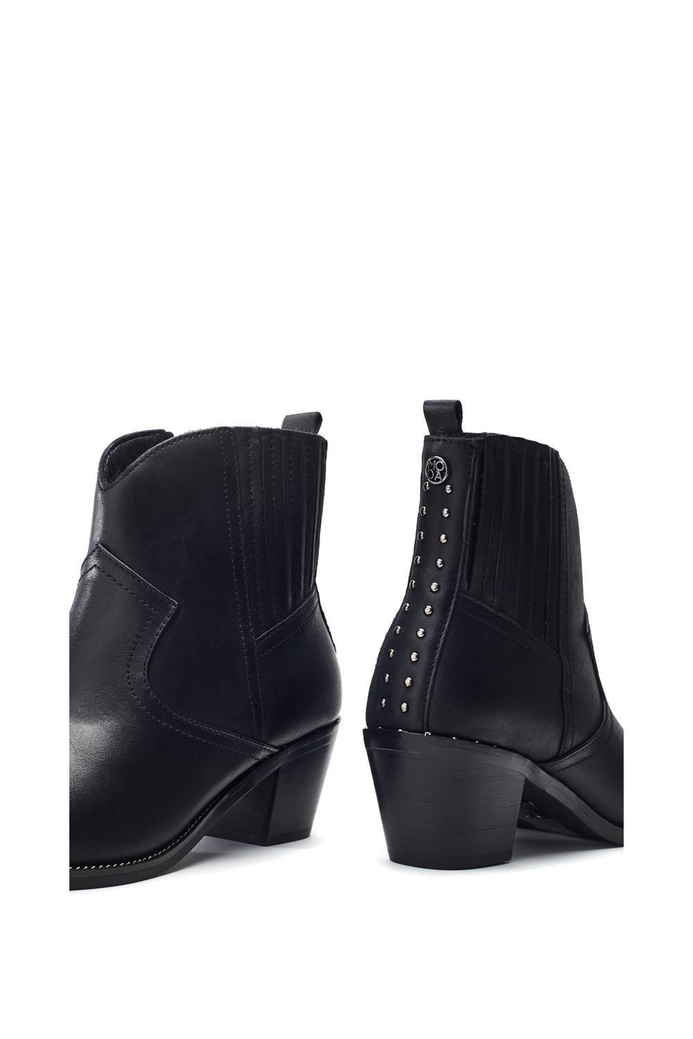 Moda In Pelle Moda In Pelle Women's 'Anniee' Leather Heeled Boots in Black - 3