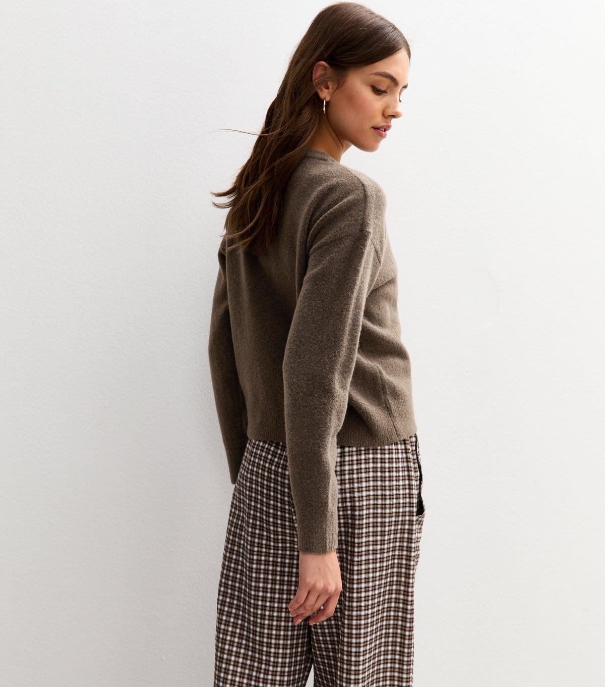 New Look Women's Dark Mink Crew Neck Knit Cardigan New Look - 4