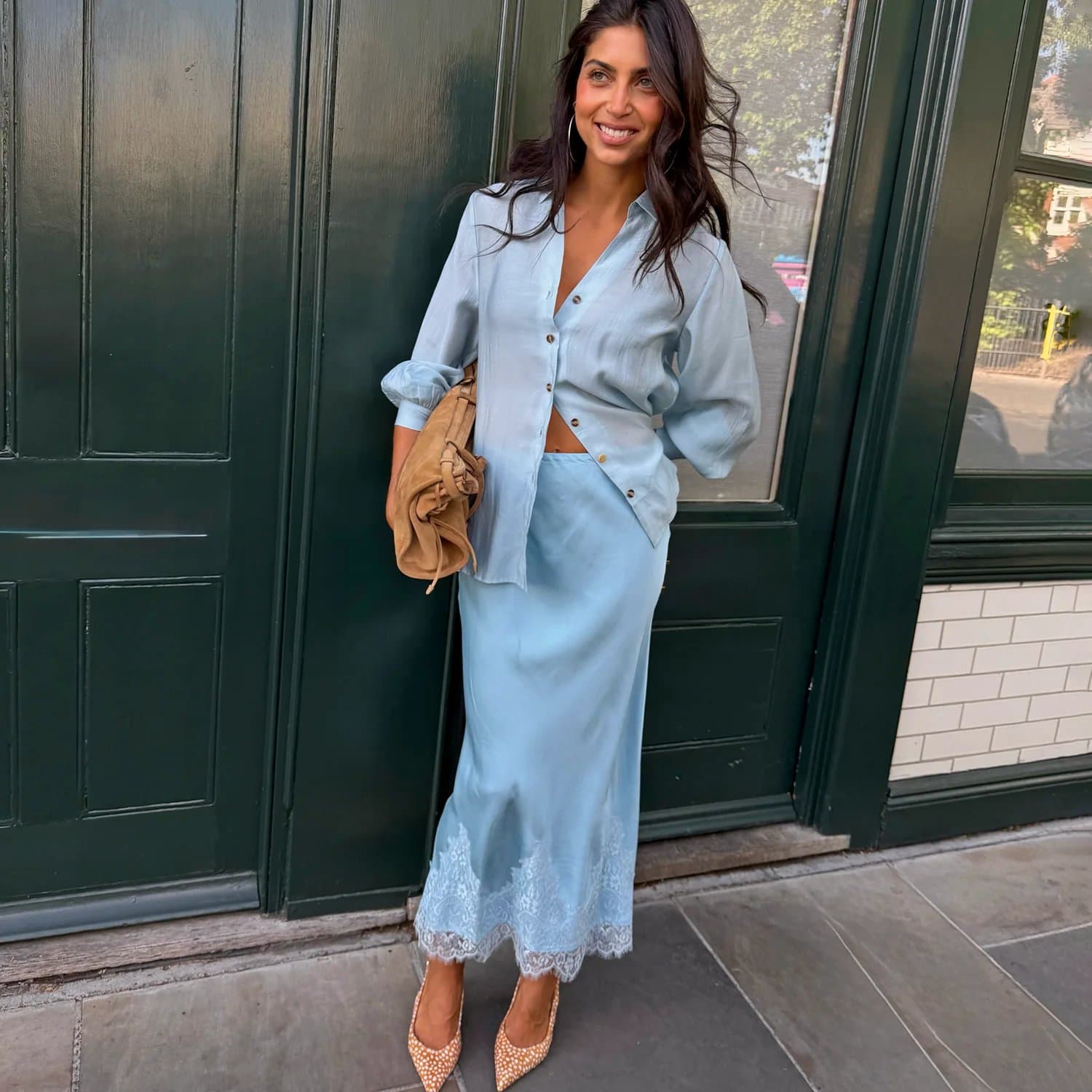 Never Fully Dressed Blue Midi Maeva Skirt