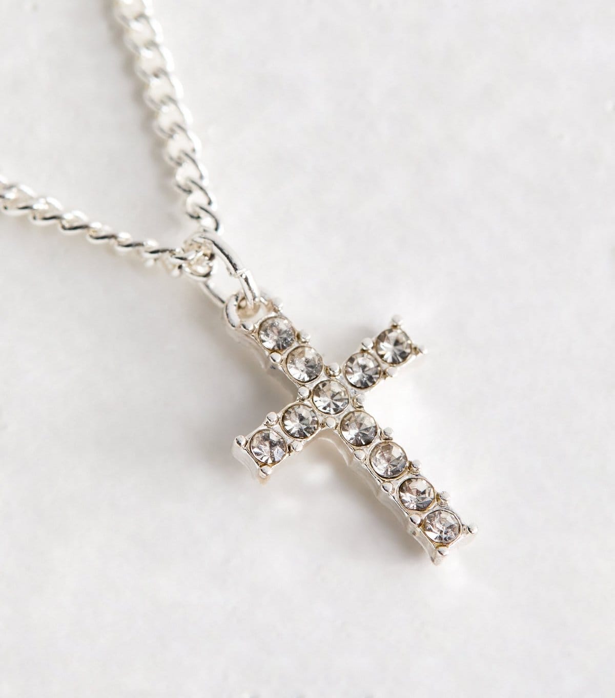 New Look Silver Tone Cross Pendant Necklace New Look - 4