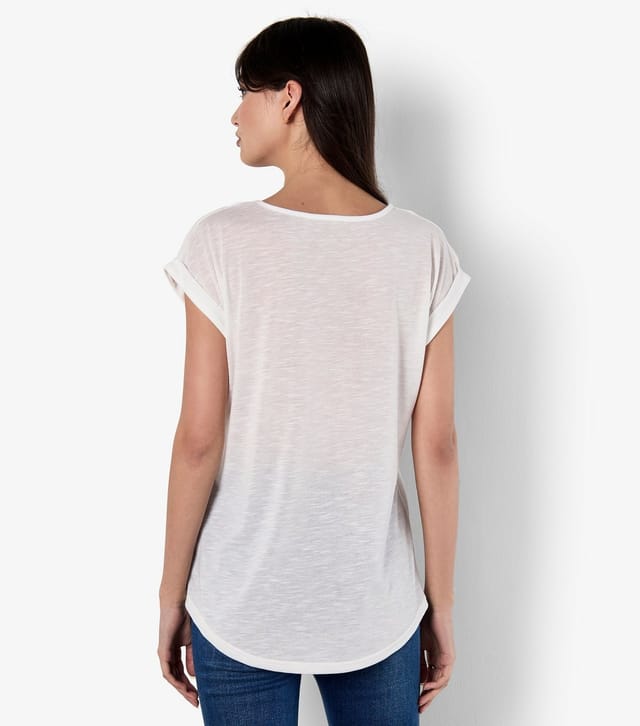Apricot Women's White Heart Print Slubbed T-Shirt Apricot New Look - 3