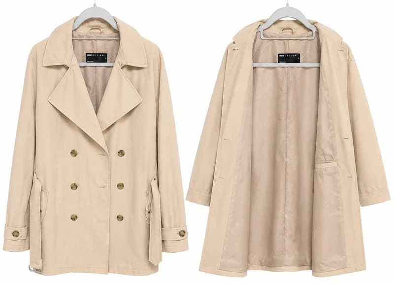 ASOS Beige Double-Breasted Trench Coat