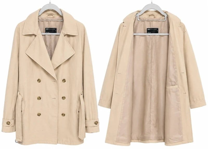 ASOS Beige Double-Breasted Trench Coat
