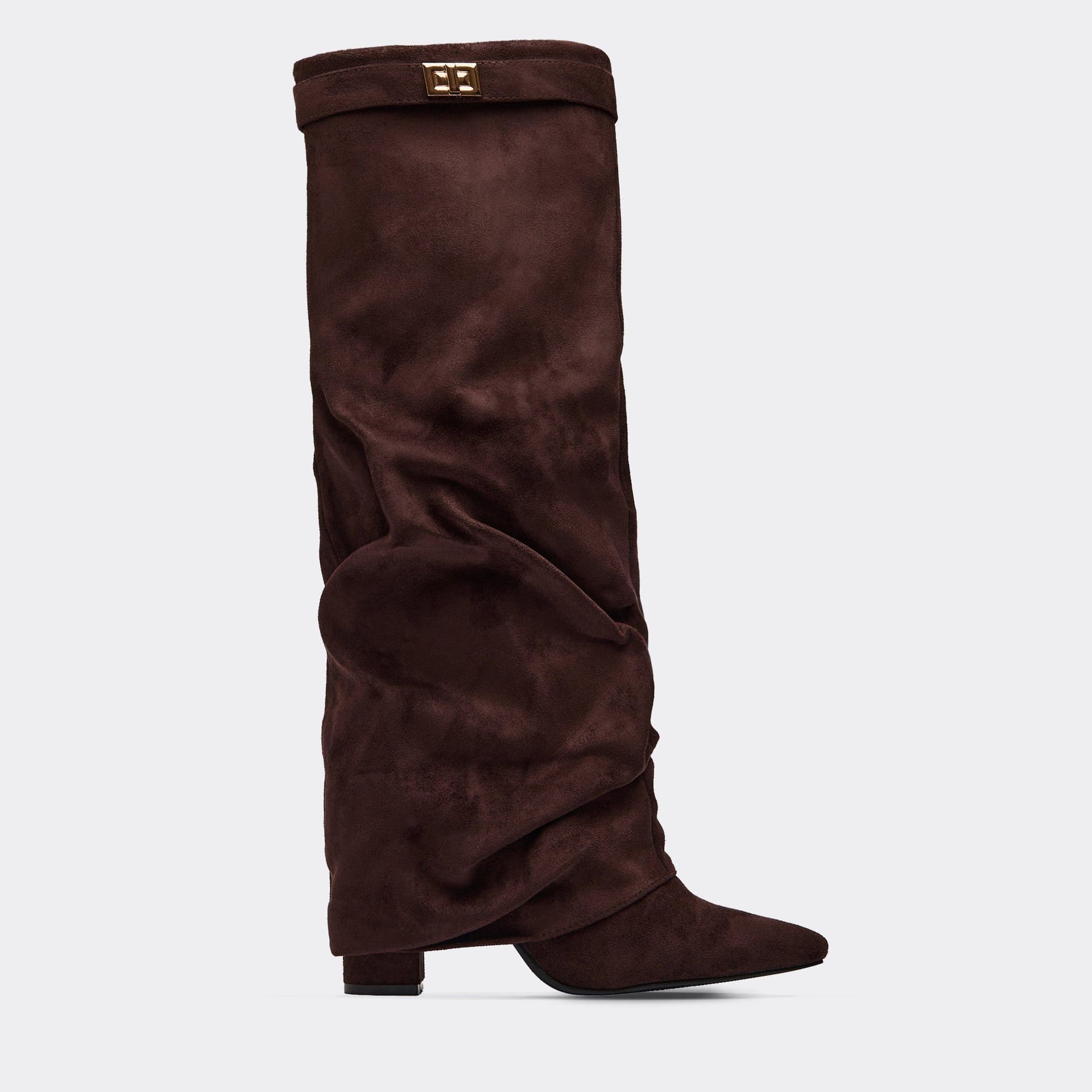 EGO EGO Brown Faux Suede Slouchy Knee-High Boots