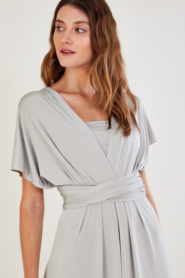 Monsoon Monsoon Women's 'Thea' Twist Me Tie Me Maxi Dress in Silver - 2