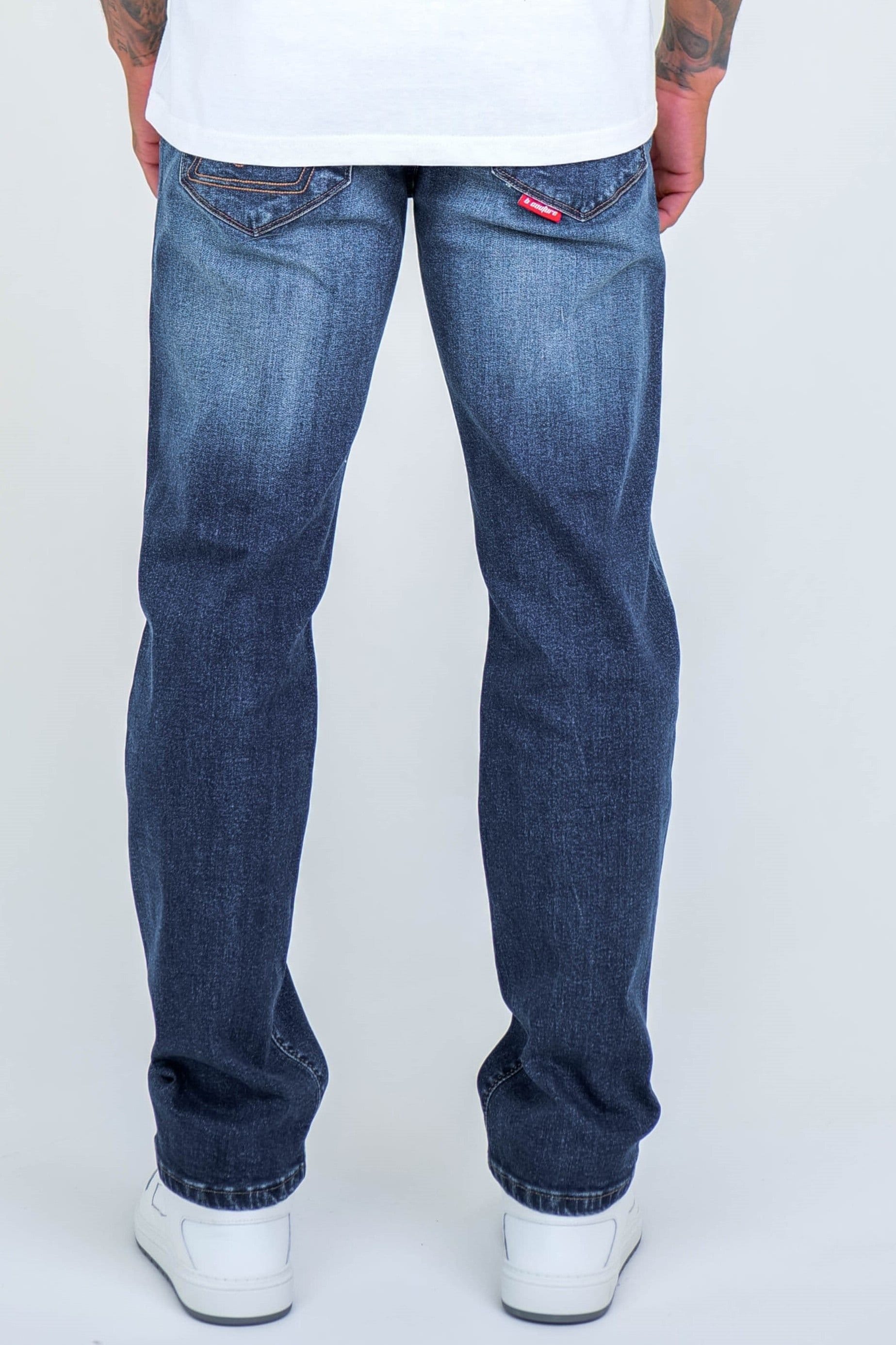 BCouture BCouture Men's Straight Fit Stretch Denim Jeans in Dark Blue - 4