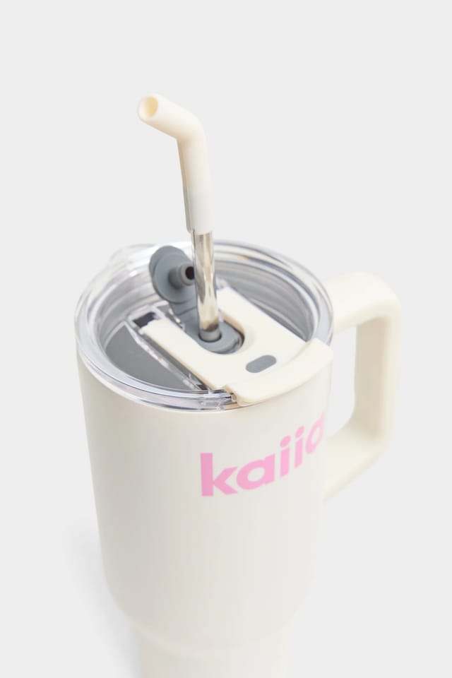 Kaiia Kaiia 1.2 Litre Straw Bottle Cream - 2