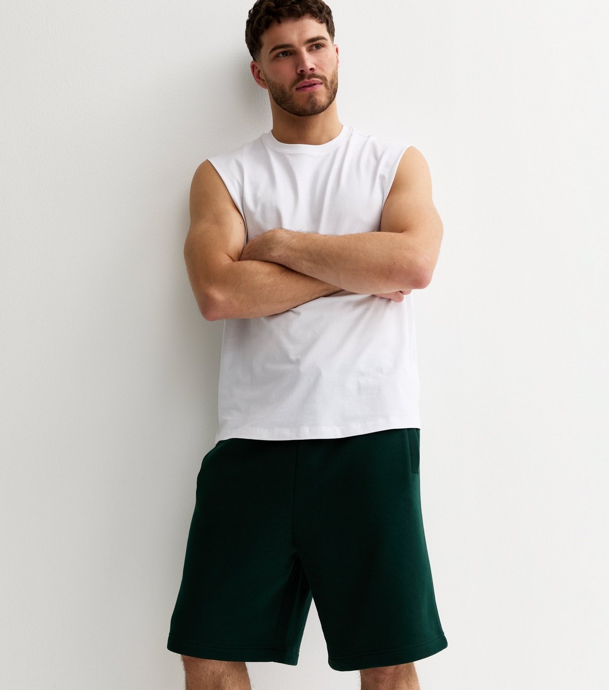 New Look Men's White Oversized Cotton Tank Top New Look - 2