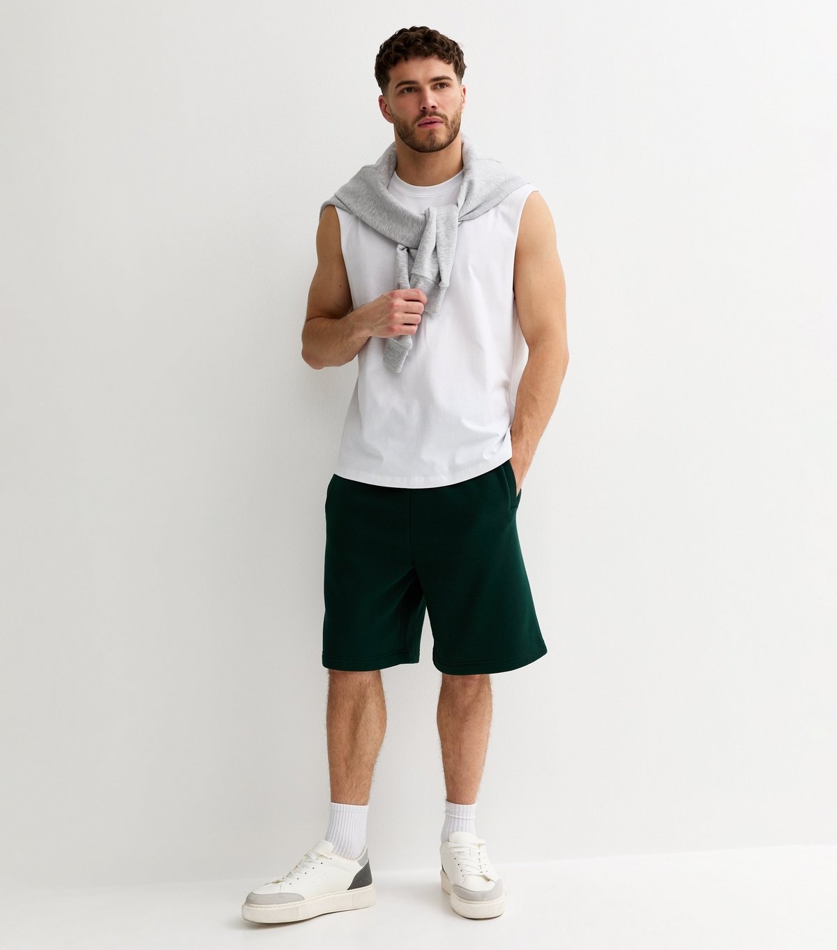 New Look Men's White Oversized Cotton Tank Top New Look - 3