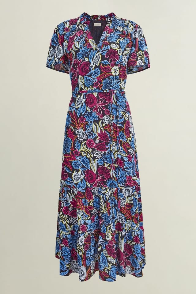 Hobbs London Hobbs London Women's Sia Floral Print Midi Dress in Navy - 2