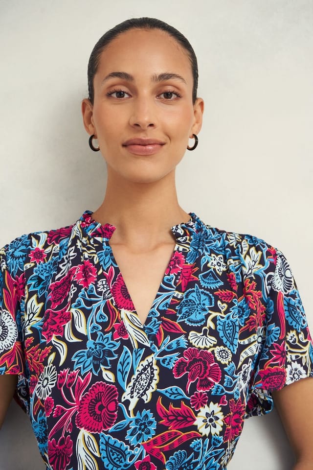 Hobbs London Hobbs London Women's Sia Floral Print Midi Dress in Navy - 3
