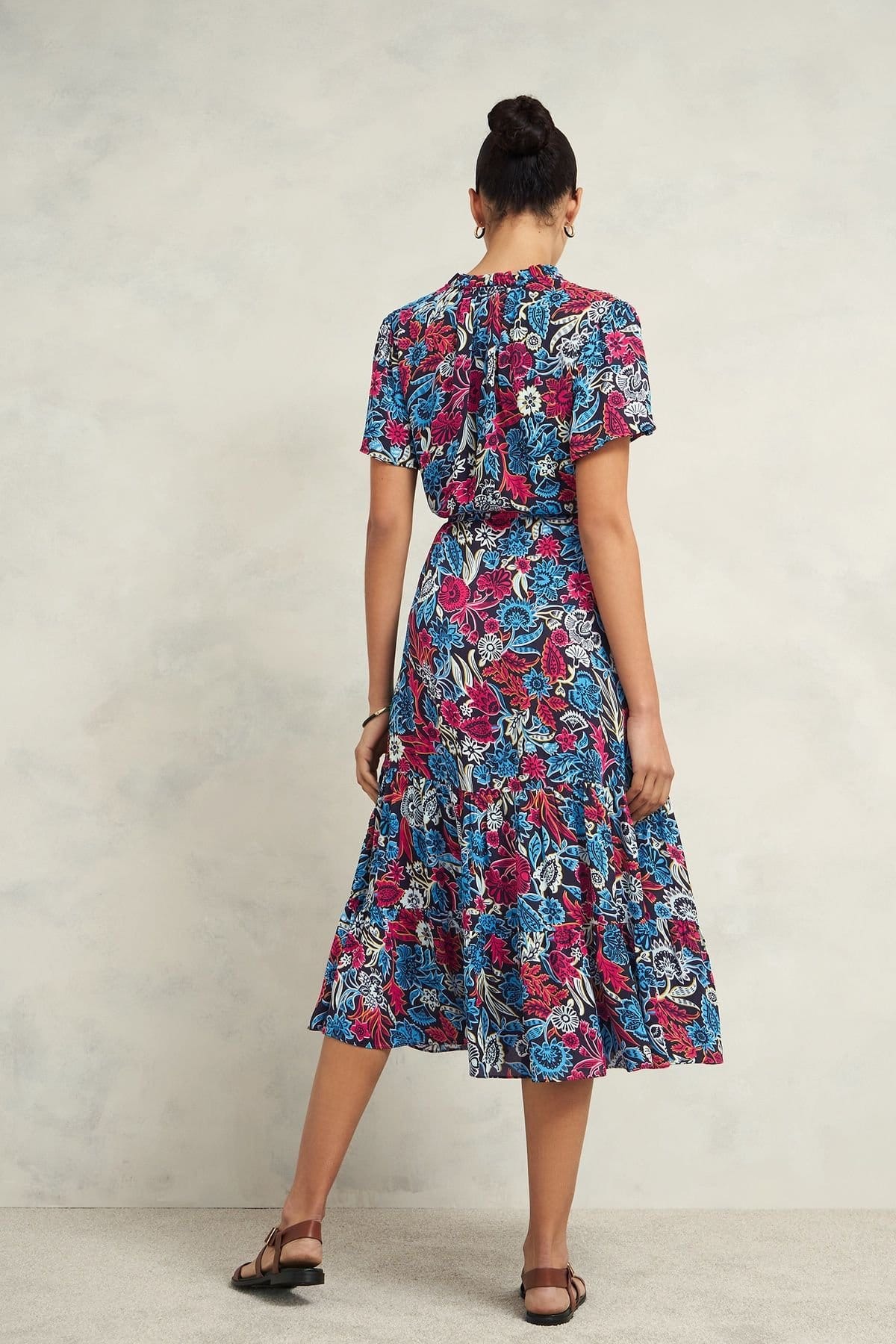 Hobbs London Hobbs London Women's Sia Floral Print Midi Dress in Navy - 4