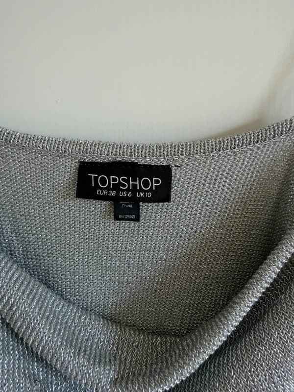 Topshop Topshop Silver Metallic Cowl Neck Cami Top UK 10